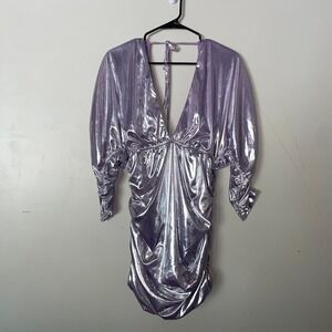 Nwt ruched deep v neck bodycon